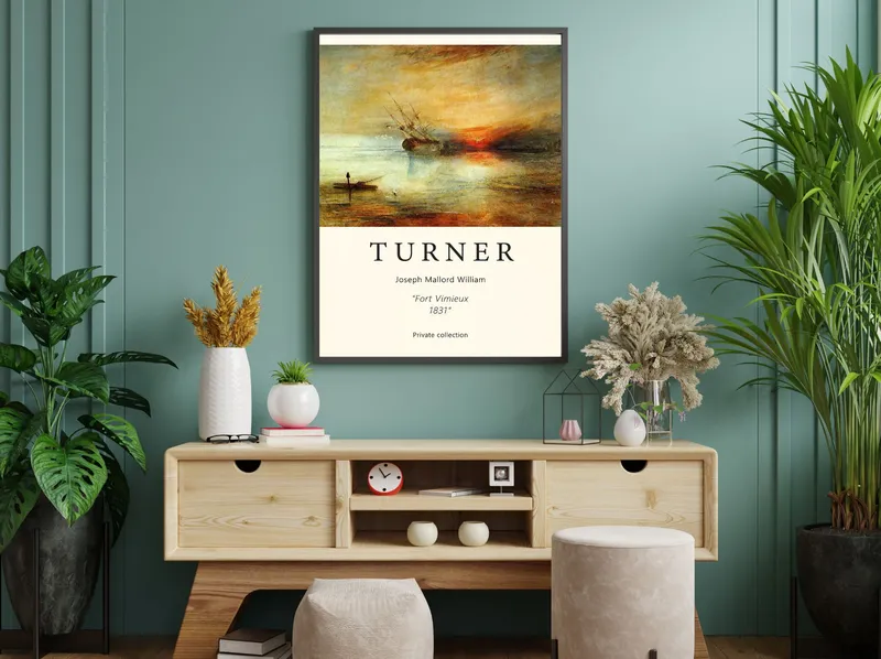 Постер «Уильям Тернер - Форт Вимьё» на стене в офисе