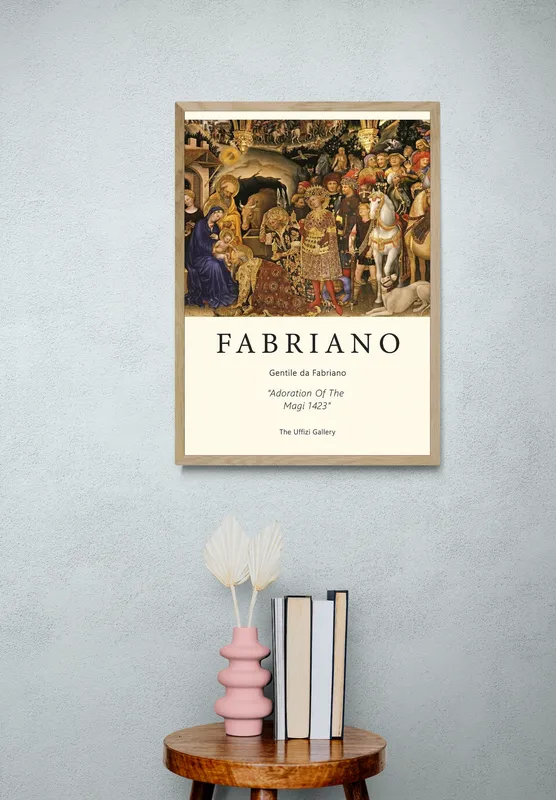 Постер «Джентиле да Фабриано - Поклонение волхвов» на стене в офисе