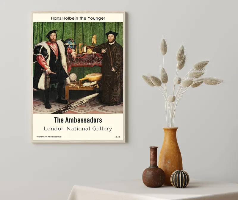 Постер «Ганс Гольбейн - Послы» на стене в офисе