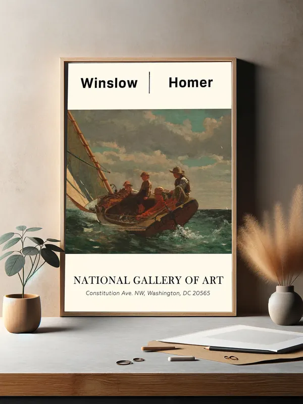 Постер «Уинслоу Хомер - Попутный ветер» на стене в офисе