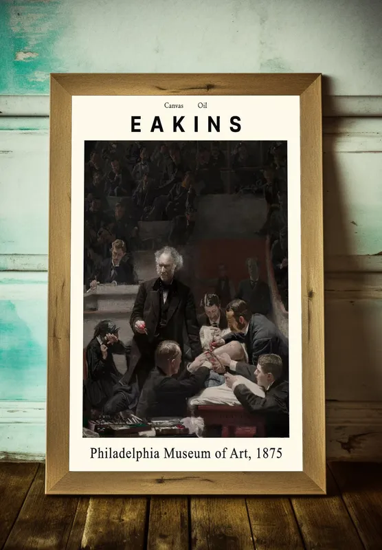 Постер «Томас Икинс - Клиника Гросса» на стене в офисе
