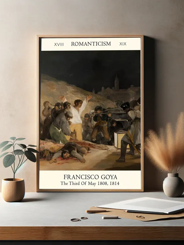 Постер «Франсиско Гойя - 3 мая 1808 года в Мадриде» над диваном в гостиной