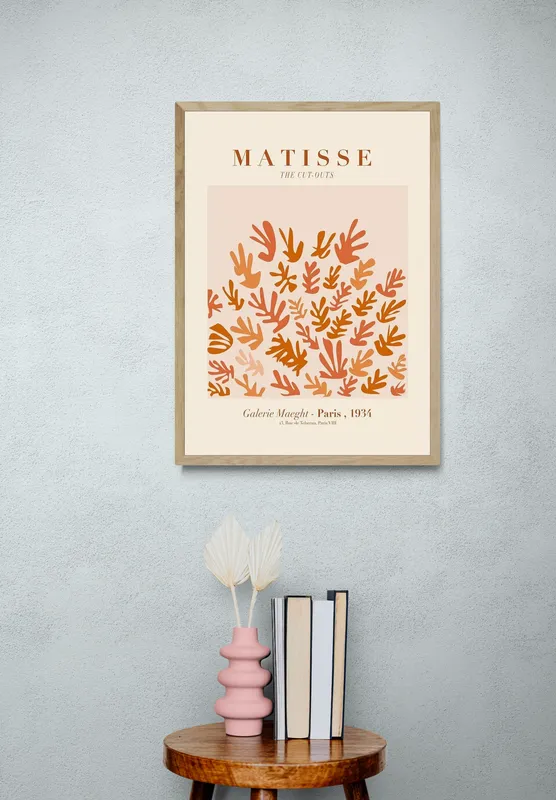 Постер «Анри Матисс - Оранжевые листья» на стене в офисе