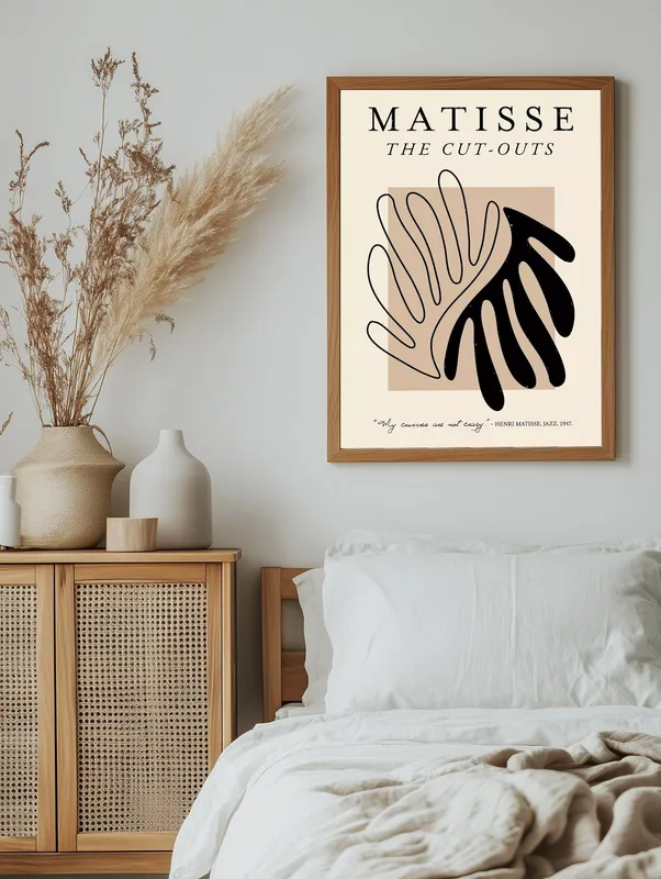 Постер «Анри Матисс - Зарисовка листьев» на стене в офисе