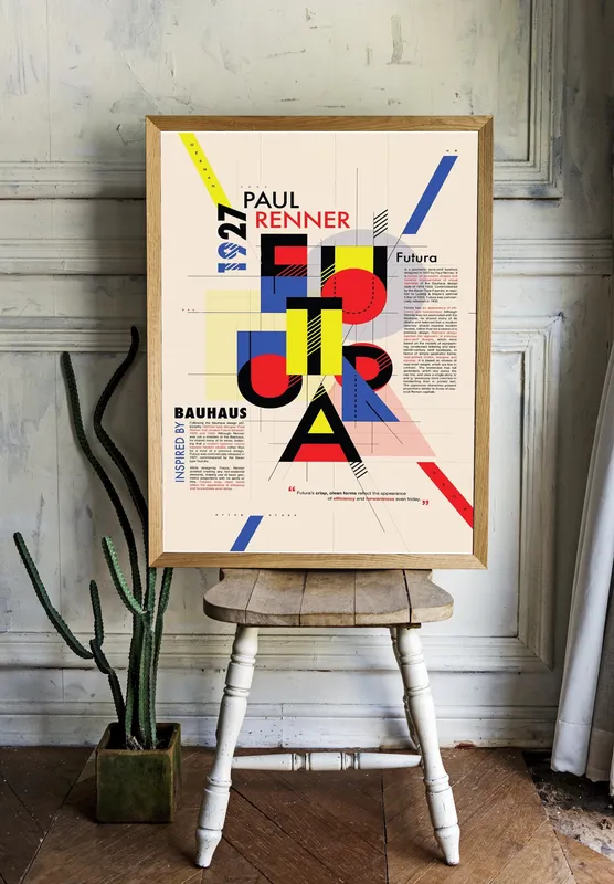 Постер «Баухаус - Пауль Реннер» на стене в офисе