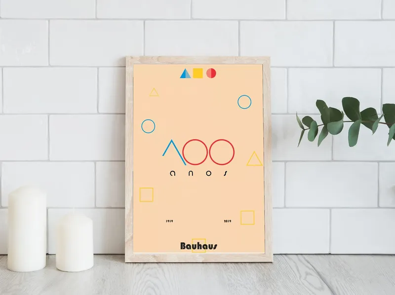 Постер «Баухаус - Выставка в Бразилии» на стене в офисе