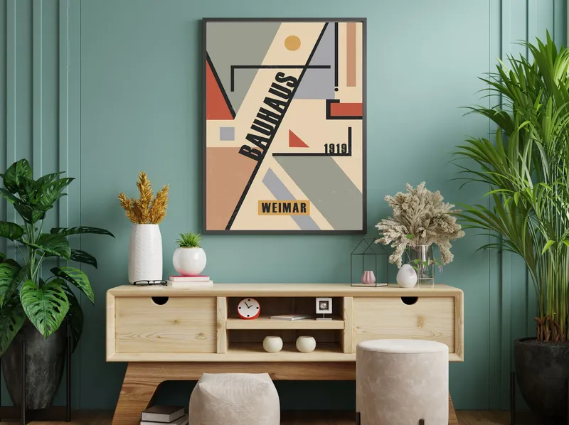 Постер «Баухаус - Веймар, 1919» на стене в офисе