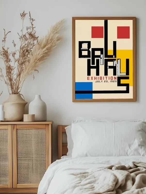 Постер «Баухаус - Выставочный плакат» на стене в офисе