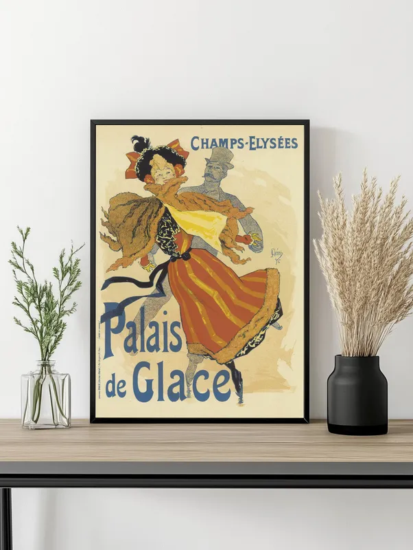 Постер «Рекламный плакат - Каток Palais de Grace» на стене в офисе