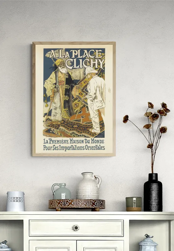 Постер «Рекламный плакат - Площадь Клиши» на стене в офисе