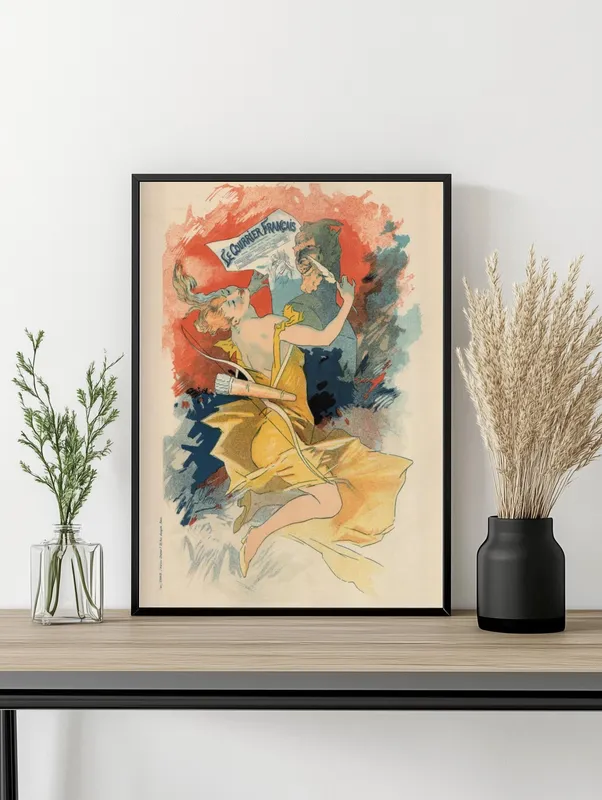 Постер «Рекламный плакат - Le Courrier francais» на стене в офисе