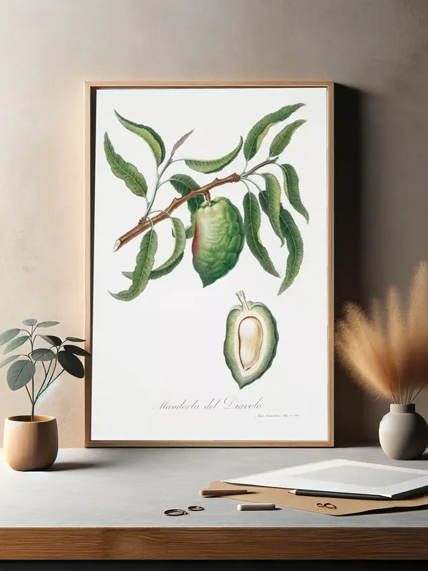 Постер «Фрукты - Миндаль на ветке» на стене в офисе