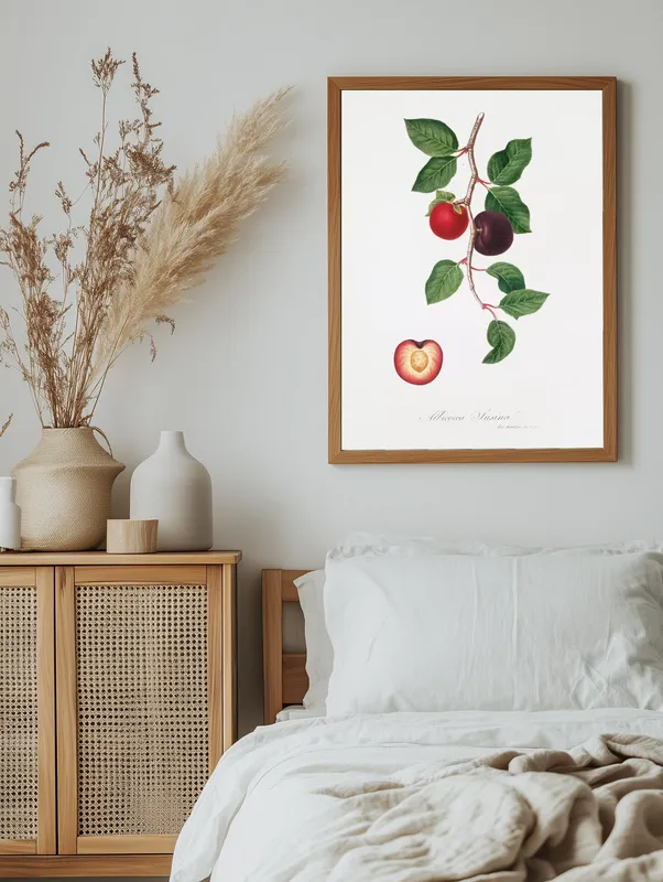 Постер «Фрукты - Сливы на ветке» на стене в офисе