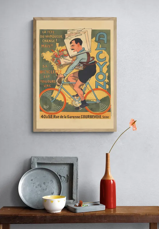 Постер «Велосипеды - Лидер велосипедов Alcyon» на стене в офисе