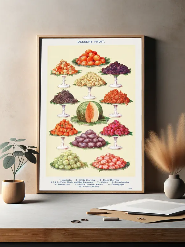 Постер «Еда - Десерт из фруктов» на стене в офисе