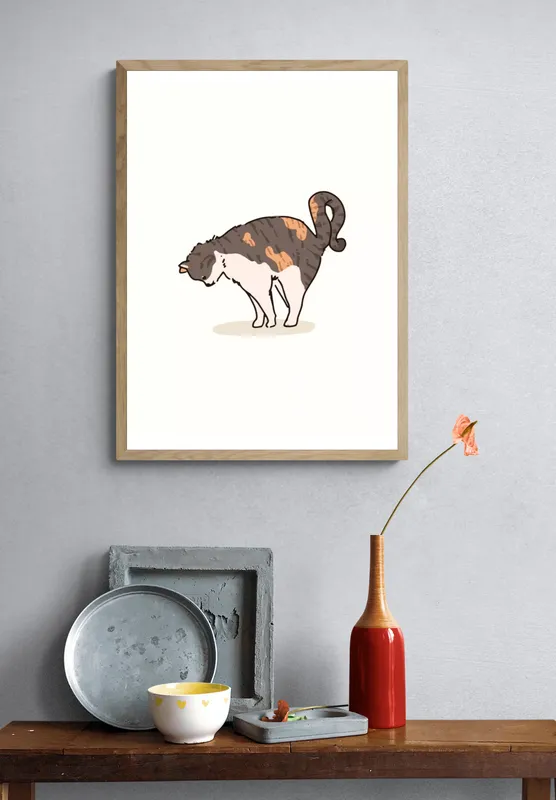 Постер «Кошки - Трехшерстная кошечка» на стене в офисе