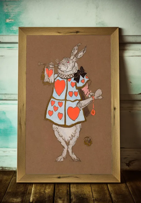 Постер «Заяц - Веселый заяц» над диваном в гостиной