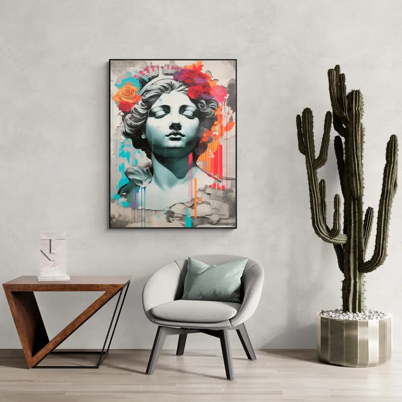 Постер «Античная скульптура Артемиды» на стене в офисе