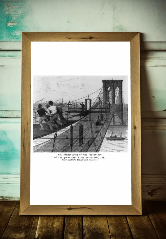 Постер «Мосты - Демонтаж пешеходного моста» на стене в офисе