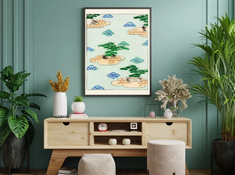 Постер «Ватанабэ Сэйтей - Пейзаж» на стене в офисе