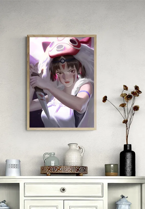 Постер «Хаяо Миядзаки - Принцесса Мононоке» на стене в офисе