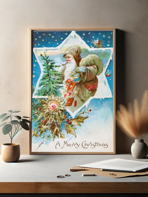 Постер «Новый Год - Веселое Рождество» на стене в офисе