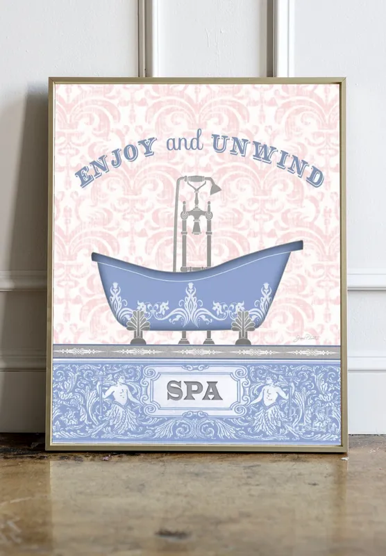 Постер «Голубая ванна» на стене в офисе