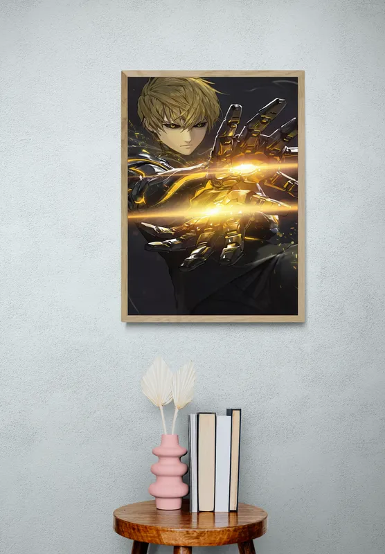 Постер «Ванпанчмен. Генос» на стене в офисе