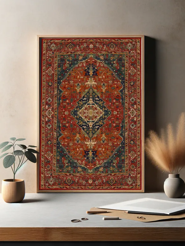 Постер «Турецкий ковер» над диваном в гостиной