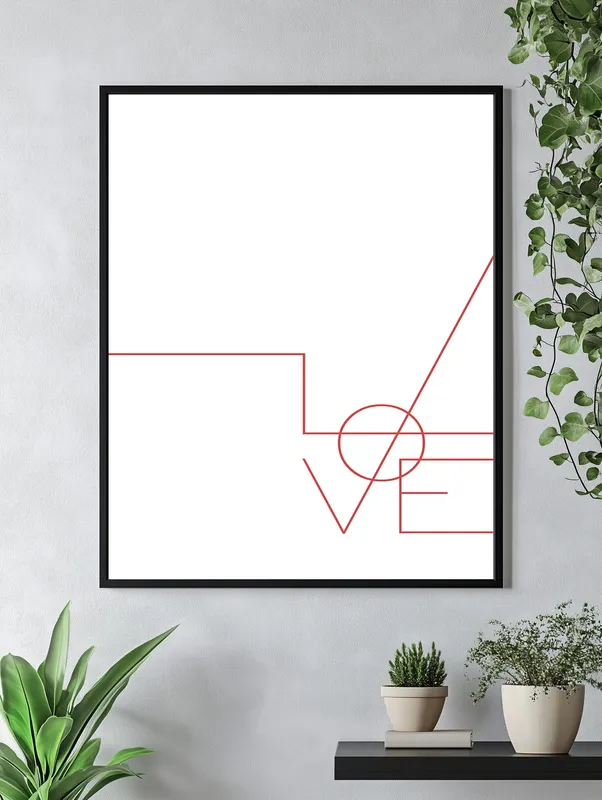 Постер «Love lines» на стене в офисе