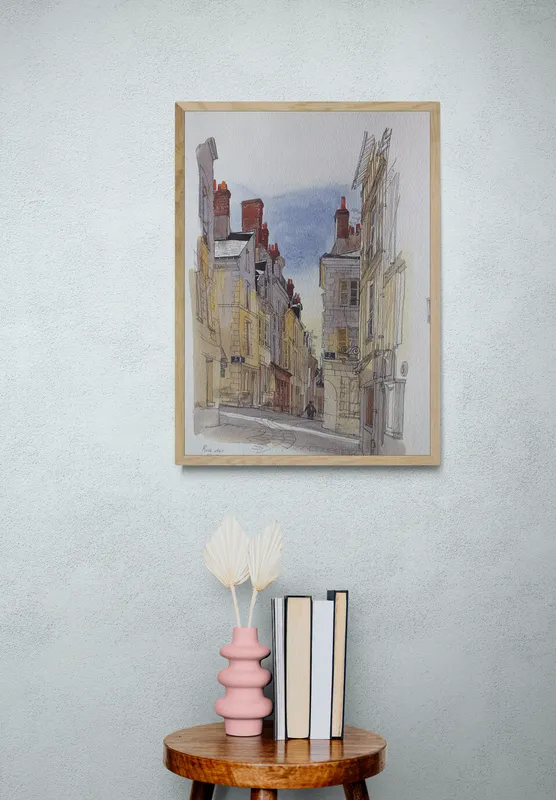 Постер «Старый город» на стене в офисе