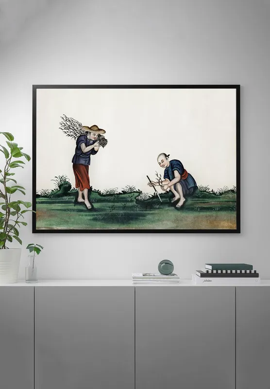 Постер «Сборщики чая» на стене в офисе