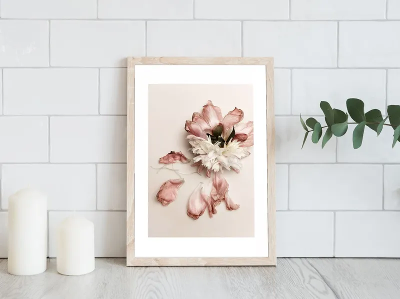 Постер «Увядающий Пион» на стене в офисе