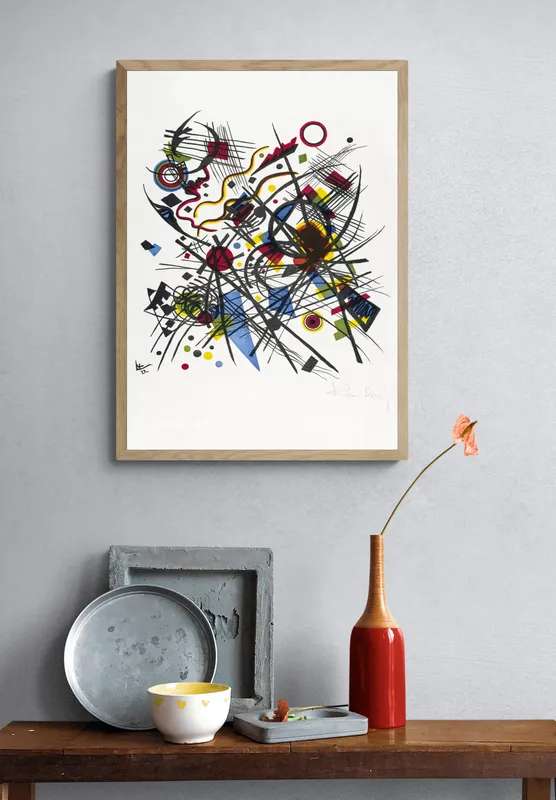 Постер «Геометрия - Цветные штрихи» на стене в офисе