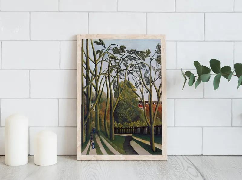 Постер «Берег реки Бьевр» на стене в офисе