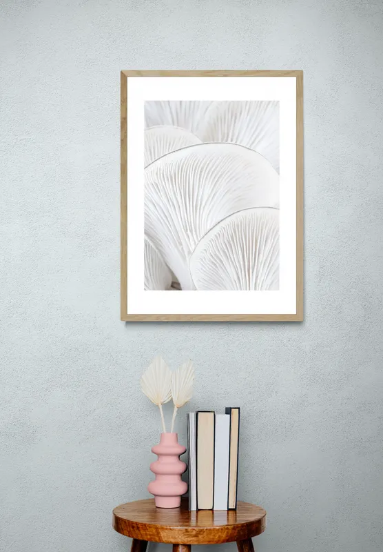 Постер «Крупный План - Белая Устрица» на стене в офисе