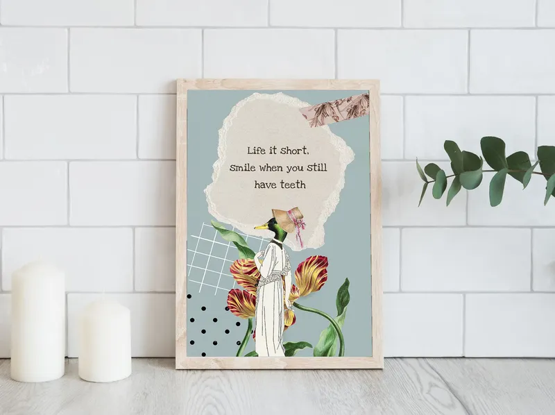 Постер «Постеры-мотиваторы - Жизнь коротка - цени её» на стене в офисе