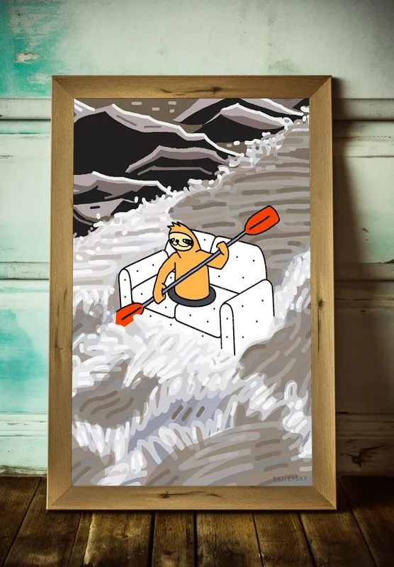 Постер «Brilevsky - Диван вместо лодки» на стене в офисе