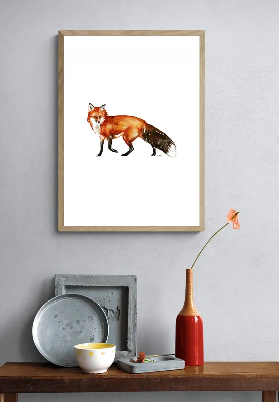 Постер «Рыжая лиса» на стене в офисе