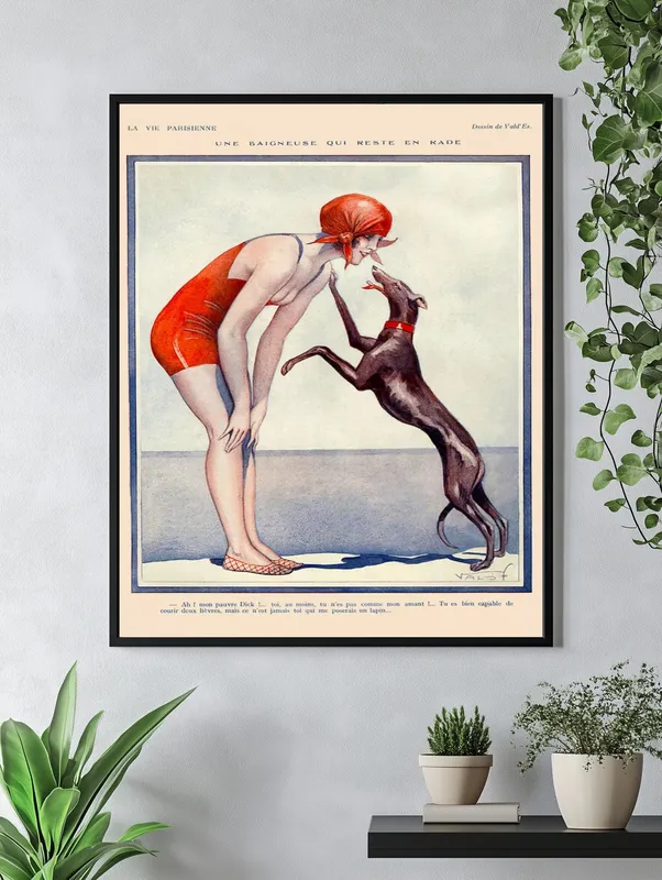 Постер «Пес водолаз» на стене в офисе