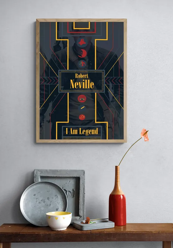 Постер «Я легенда» над диваном в гостиной