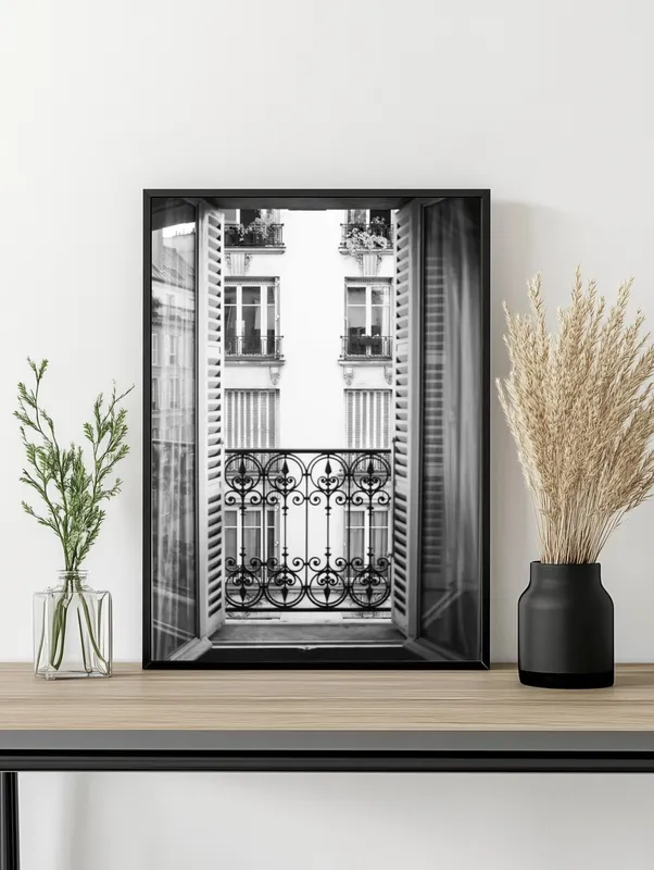 Постер «Французский Балкон» на стене в офисе