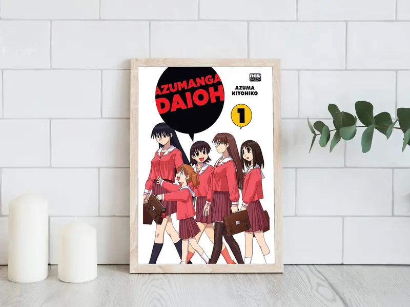 Постер «Адзуманга Дайо. Персонажи» на стене в офисе