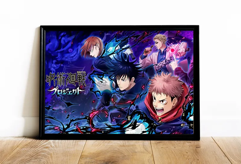 Постер «Магическая битва. Итадори» на стене в офисе