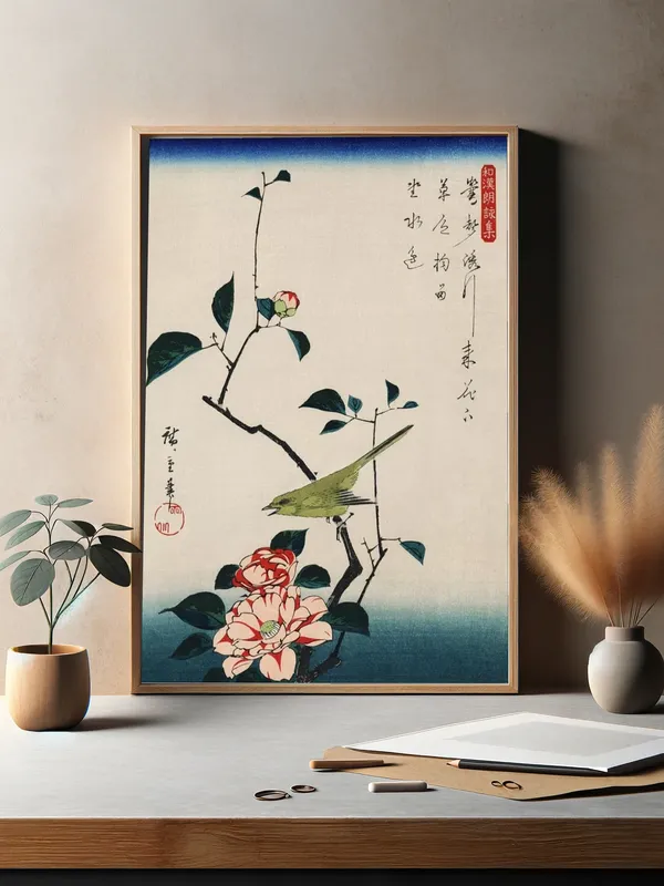 Постер «Весна - Японский цвет» на стене в офисе