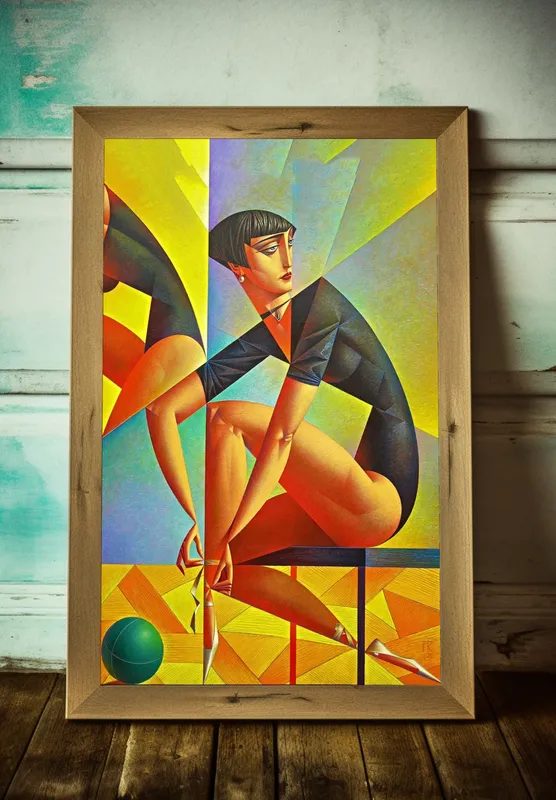 Постер «Геометрия - Изящная девушка» на стене в офисе