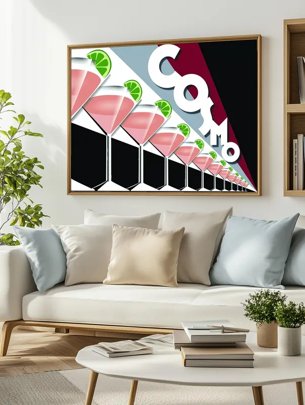 Постер «Коктейль Космополитен» на стене в офисе