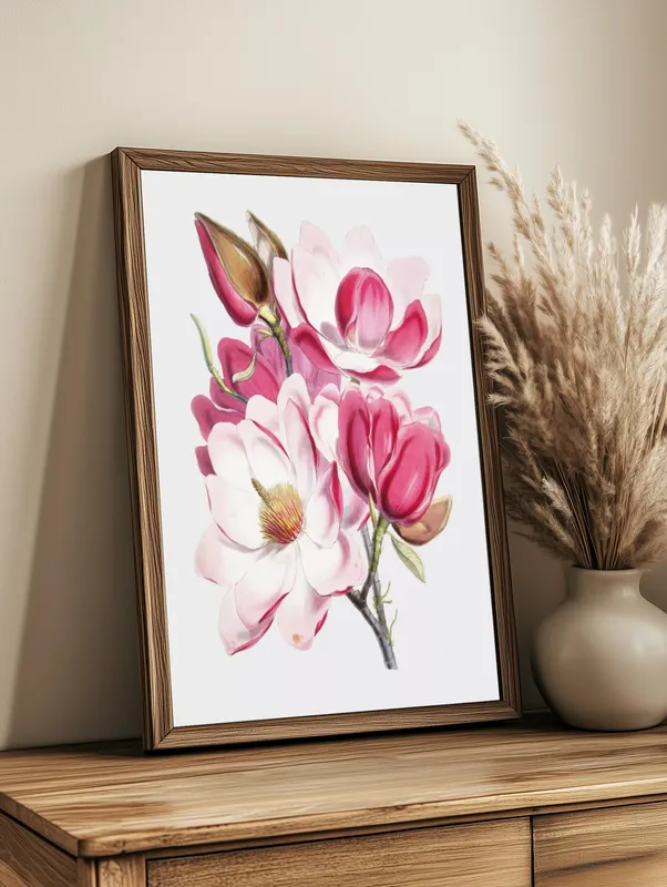 Постер «Весна - Пышный бутон кустарника» на стене в офисе