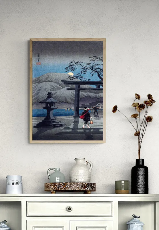 Постер «Зима - Луна за горами» на стене в офисе