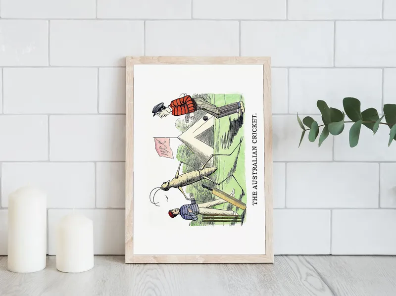 Постер «Австралийский крикет» на стене в офисе
